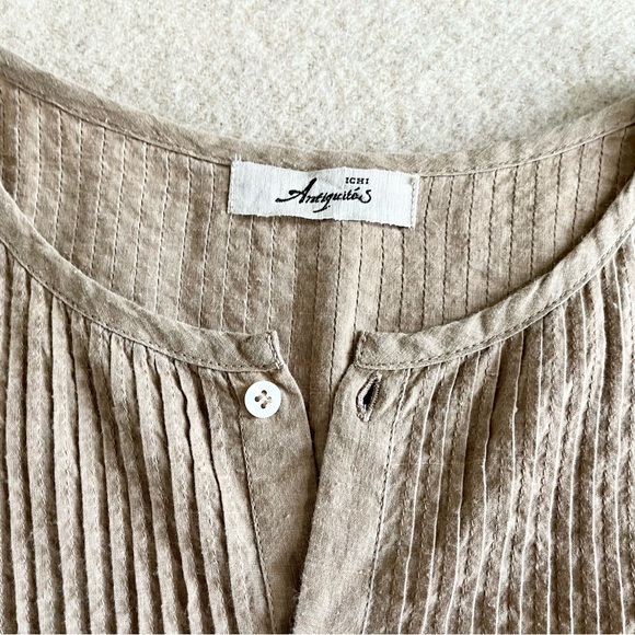 Ichi antiquites hand dyed cotton khadi pintuck shirt - Picture 8 of 12